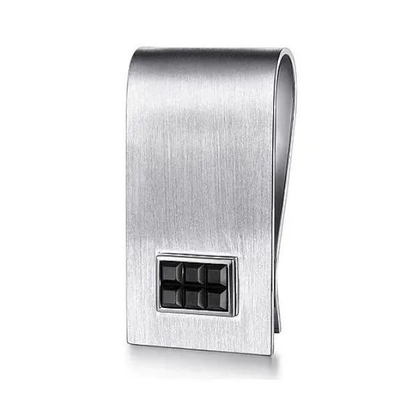 Gabriel & Co. Sterling Silver Titanium Square Inlay Money Clip Saxons Fine Jewelers Bend, OR