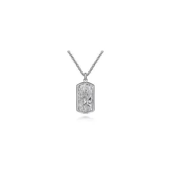 Gabriel & Co. Sterling Silver Saint Christopher Dog Tag Pendant Saxons Fine Jewelers Bend, OR