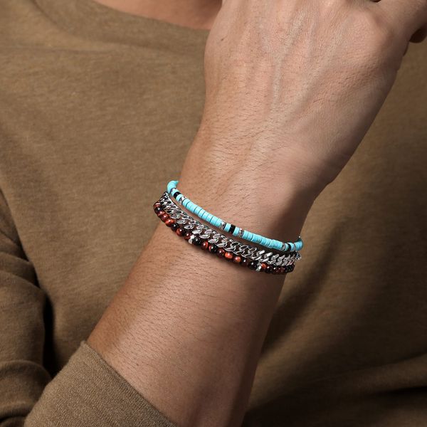 Gabriel & Co Beaded Wrap Bracelet and Necklace 925 Sterling Silver Turquoise, Onyx and Tiger Eye Image 3 Saxons Fine Jewelers Bend, OR