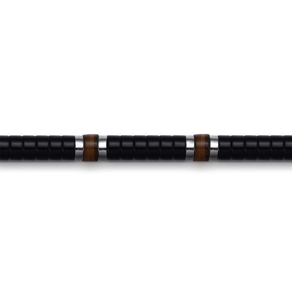 Gabriel & Co Beaded Bracelet 925 Sterling Silver Cylinder Onyx and Tiger Eye Image 2 Saxons Fine Jewelers Bend, OR
