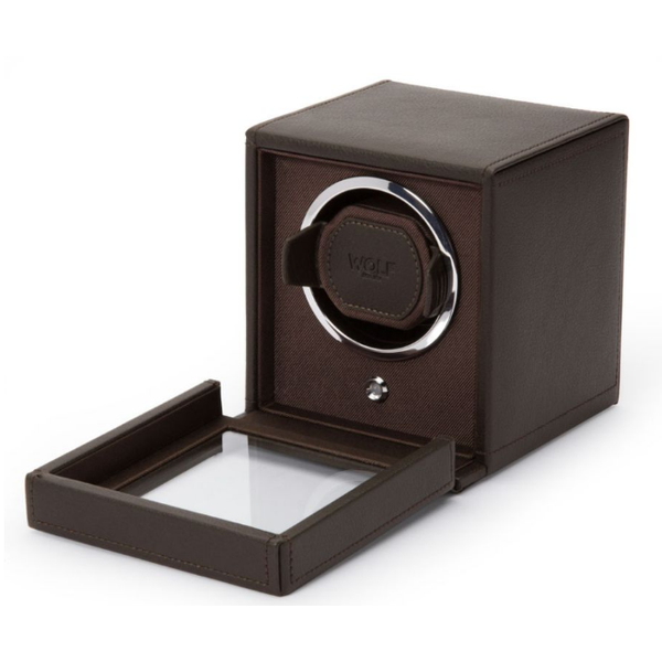 Cub Single Watch Winder with Cover Brown Image 3 Saxons Fine Jewelers Bend, OR