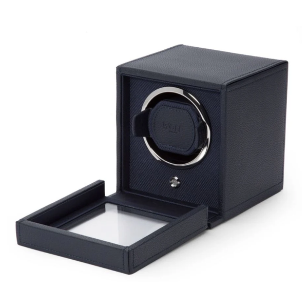 Cub Single Watch Winder with Cover Navy Image 2 Saxons Fine Jewelers Bend, OR