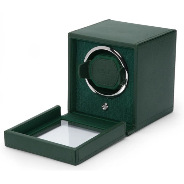 Cub Single Watch Winder with Cover Green Image 2 Saxons Fine Jewelers Bend, OR