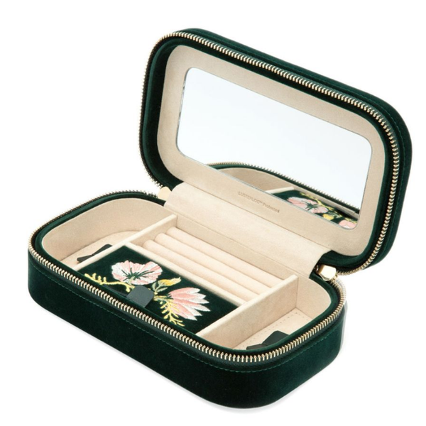 Zoe Travel Zip Case - Forest Green Image 3 Saxons Fine Jewelers Bend, OR