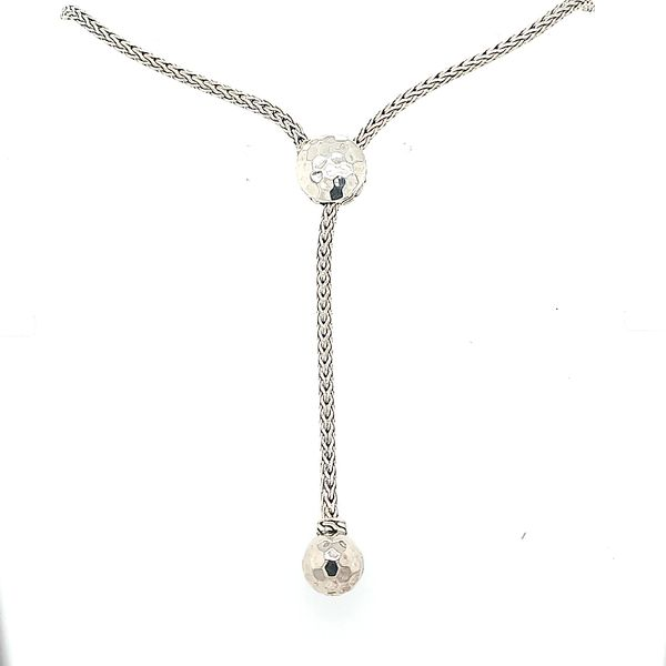 John Hardy Silver Classic Chain Hammered Y Shaped Slider Necklace 36 inches Saxons Fine Jewelers Bend, OR