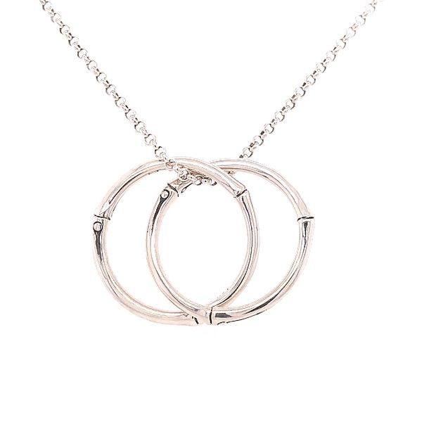 John Hardy Silver Bamboo Round Interlinking Pendant Necklace 18-20 Inches Saxons Fine Jewelers Bend, OR