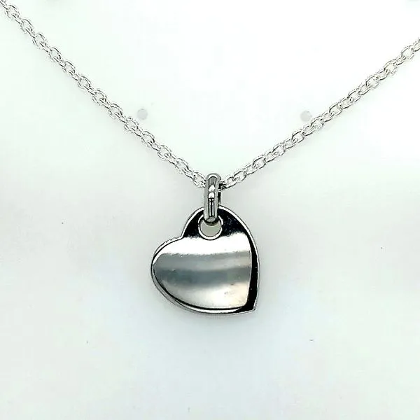 Silver Heart Tag Pendant Saxons Fine Jewelers Bend, OR