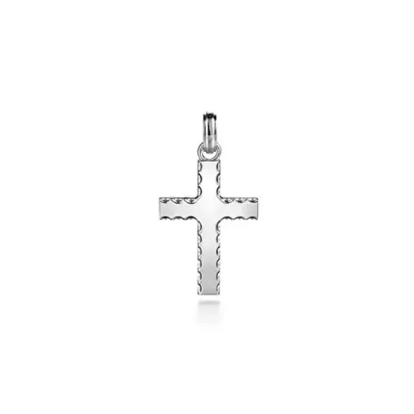 Gabriel & Co. Cross Beveled Trim Pendant Saxons Fine Jewelers Bend, OR