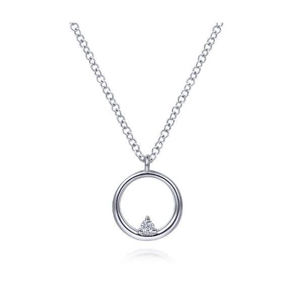Silver Diamond Circle Pendant Saxons Fine Jewelers Bend, OR