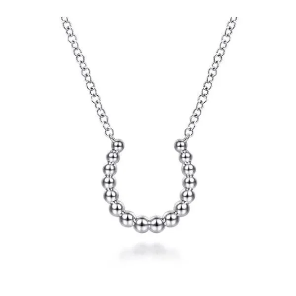 Gabriel & Co. Sterling Silver Bujukan Bead Horseshoe Neck...