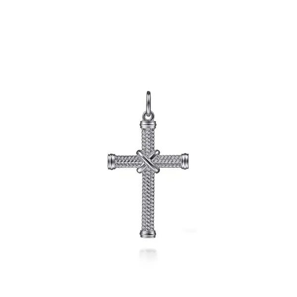 Gabriel & Co. Sterling Silver Twisted Rope Cross Pendant Saxons Fine Jewelers Bend, OR