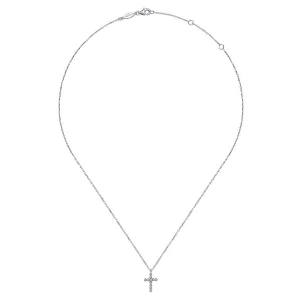 Gabriel & Co. Sterling Silver Diamond Cross Image 2 Saxons Fine Jewelers Bend, OR