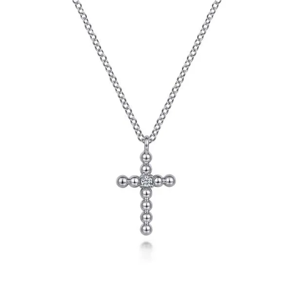 Gabriel & Co. Sterling Silver Diamond Cross Saxons Fine Jewelers Bend, OR