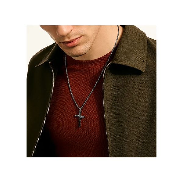 John Hardy Icon 50 Silver Cross Pendant with Black Rhodium Image 3 Saxons Fine Jewelers Bend, OR