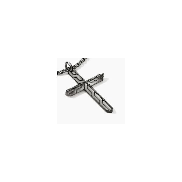 John Hardy Icon 50 Silver Cross Pendant with Black Rhodium Image 2 Saxons Fine Jewelers Bend, OR