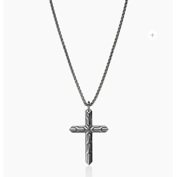 John Hardy Icon 50 Silver Cross Pendant with Black Rhodium Saxons Fine Jewelers Bend, OR