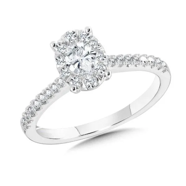 14Kt White Diamond Engagement Ring