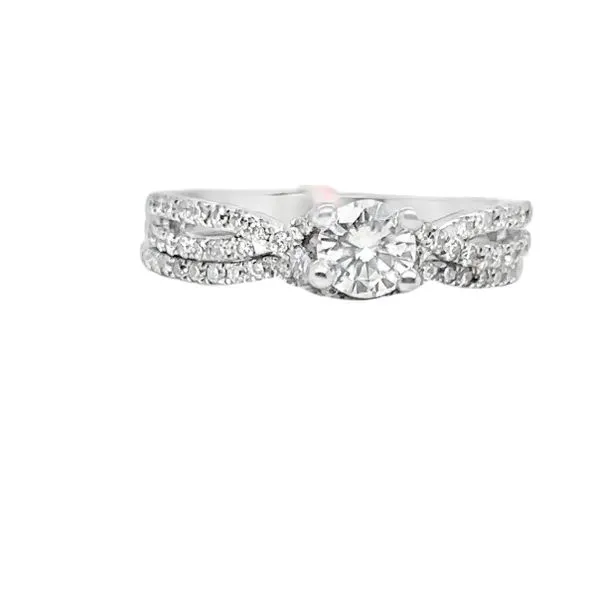 14 Karat White Diamond Engagement Ring & Band Set