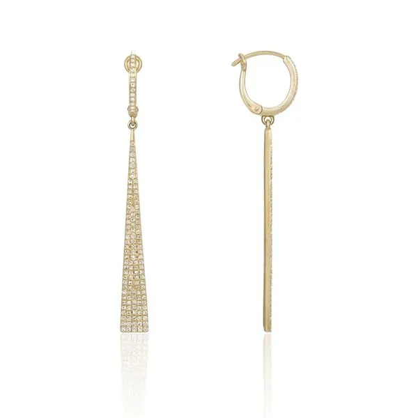 14Kt Yellow Hangle Triangles Diamond Earrings similar item image