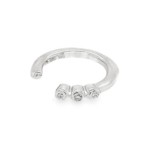 14Kt White Single Cuff Diamond Earrings