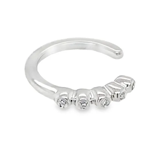14Kt White Single Cuff Diamond Earrings