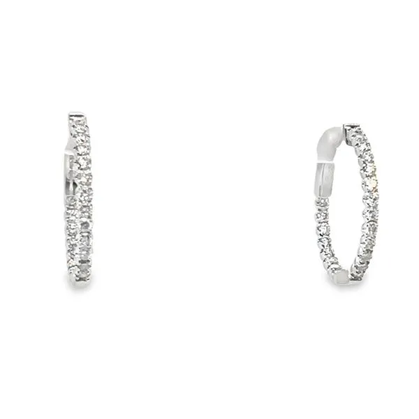 White 14 Karat Diamond Hoops Earrings Segner's Jewelers Fredericksburg, TX