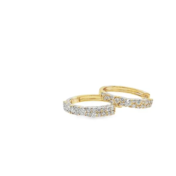 14Kt Yellow Hoops Diamond Earrings