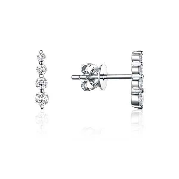 14Kt White Row Of Diamonds Wedding Band
