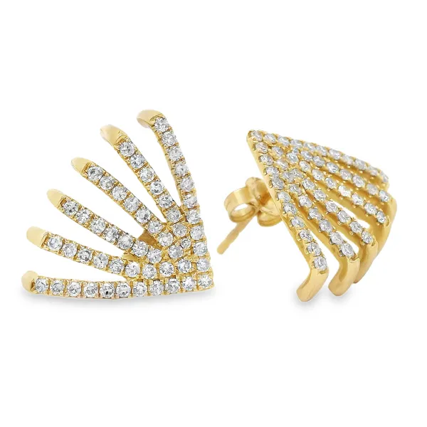 14Kt Yellow Diamond Stud Earrings