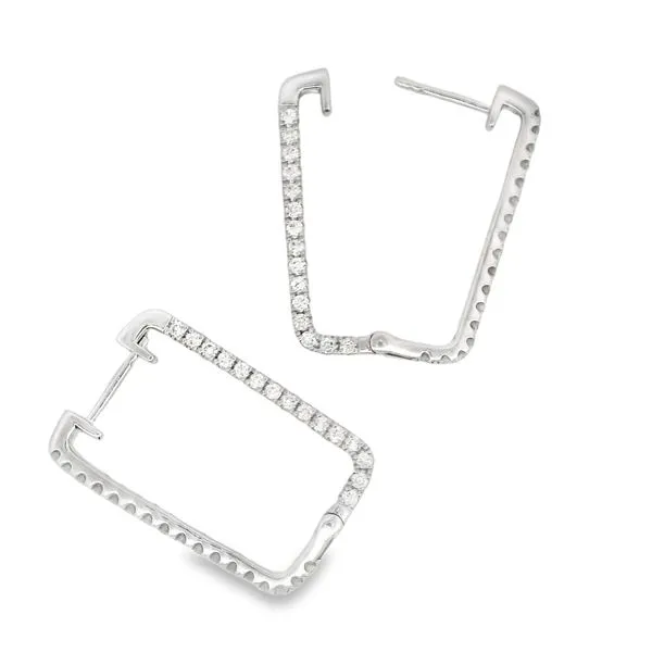 14Kt White Medium Hoop Earrings