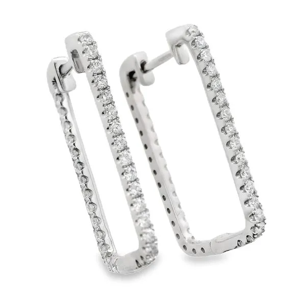 14Kt White Medium Hoop Earrings