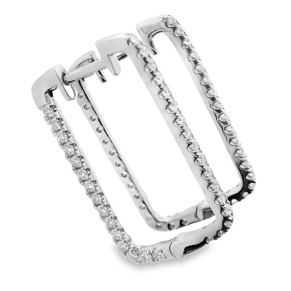 14Kt White Medium Hoop Earrings