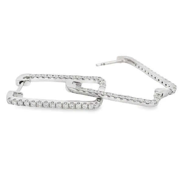 14Kt White Medium Hoop Earrings
