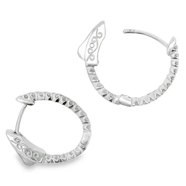Platinum Diamond Hoop Earrings