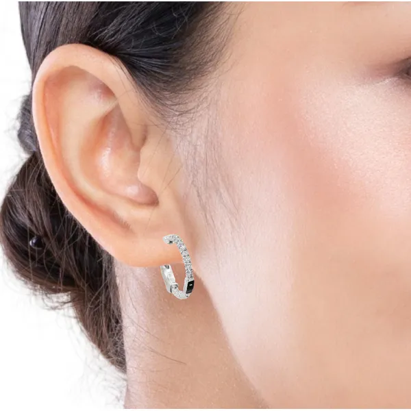 Platinum Diamond Hoop Earrings