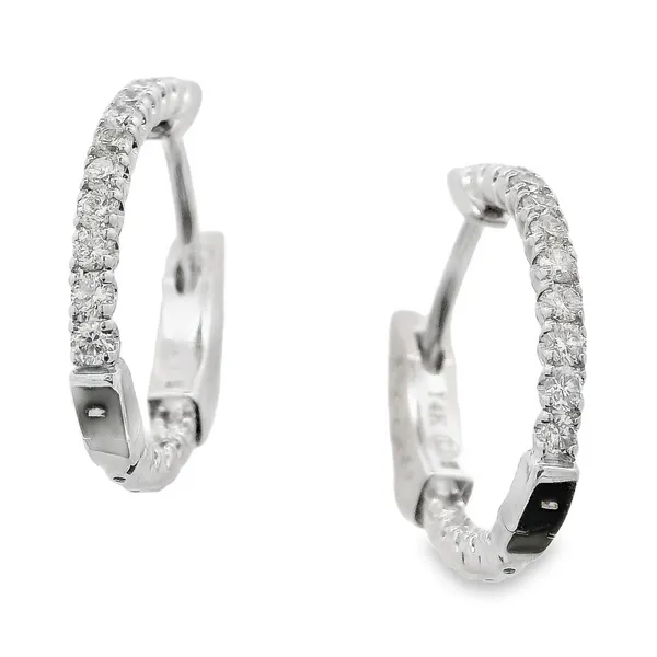 Platinum Diamond Hoop Earrings