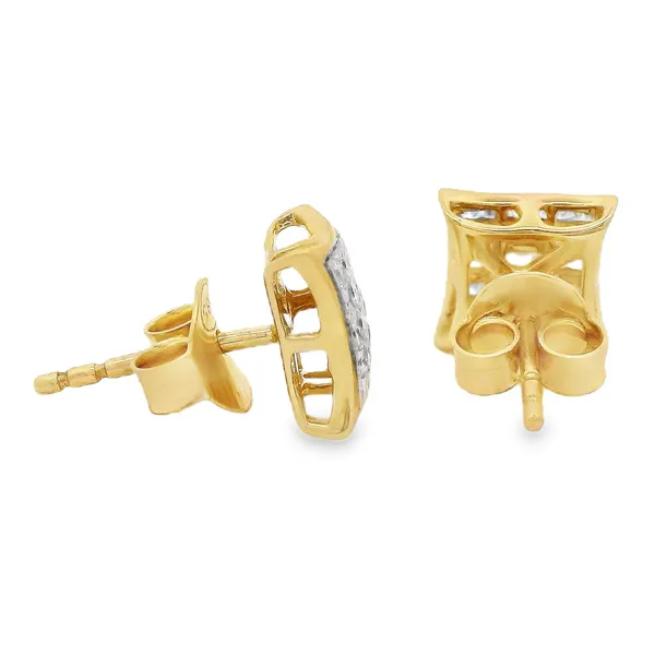 14 Karat Yellow Diamond Stud Earrings