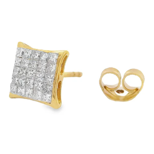 14 Karat Yellow Diamond Stud Earrings