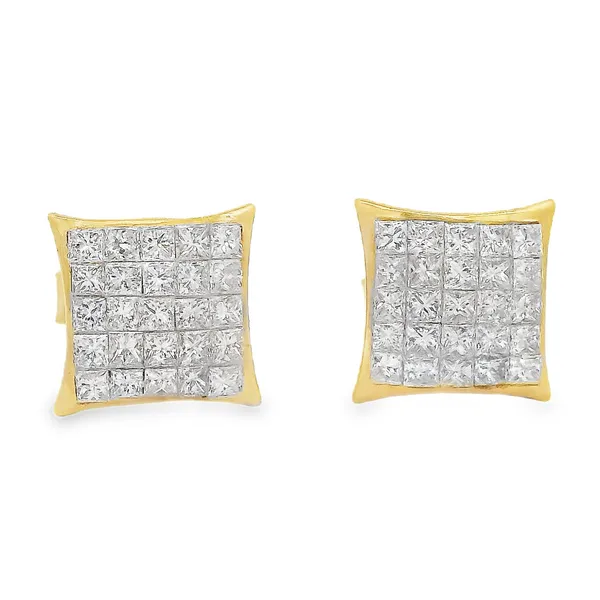 14 Karat Yellow Diamond Stud Earrings
