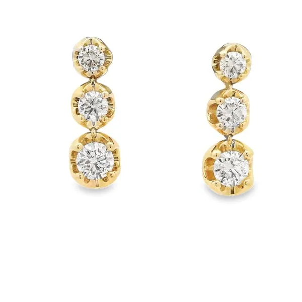 Drop 14K Yellow Gold Diamond Earrings similar item image