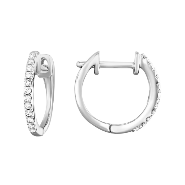 Lady's White 10 Karat Small Hoop Earrings Segner's Jewelers Fredericksburg, TX