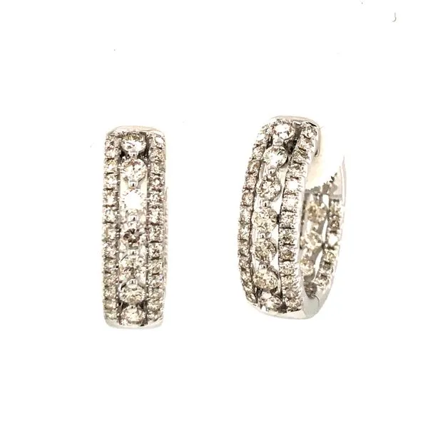 Inside-Out 14K White Gold Diamond Huggie Earrings Segner's Jewelers Fredericksburg, TX