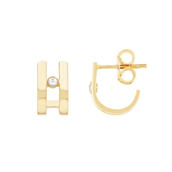 Lady's Yellow 14 Karat Small "J" Hoop Earrings Segner's Jewelers Fredericksburg, TX