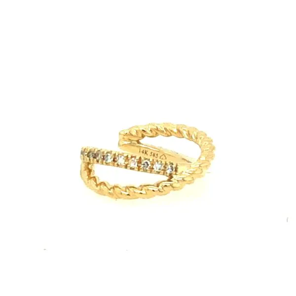 Yellow Gold Diamond Cuff Earrings