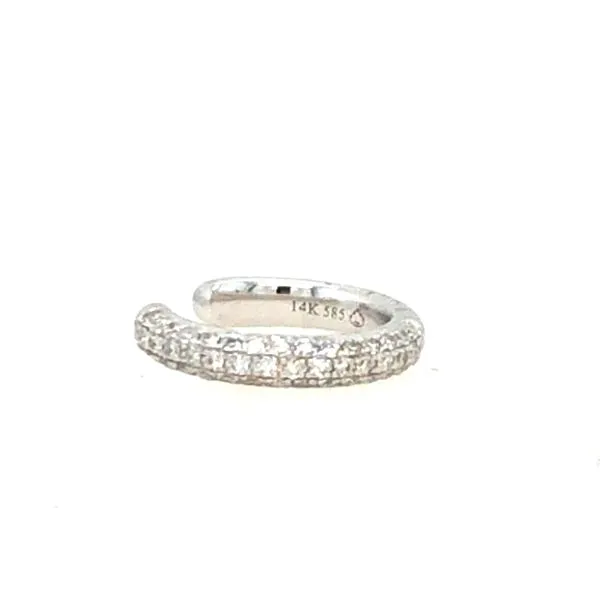 White Gold Diamond Cuff Earrings