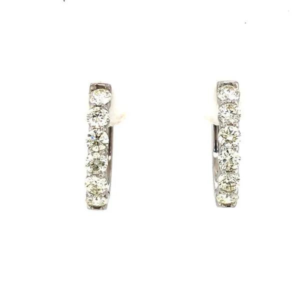 White 14Kt Diamond Huggie Earrings Segner's Jewelers Fredericksburg, TX