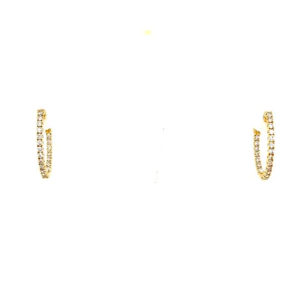 14Kt Oval Diamond Hoop Earrings Segner's Jewelers Fredericksburg, TX