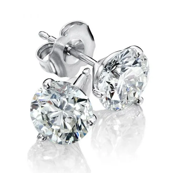 14 Karat White Diamond Earrings