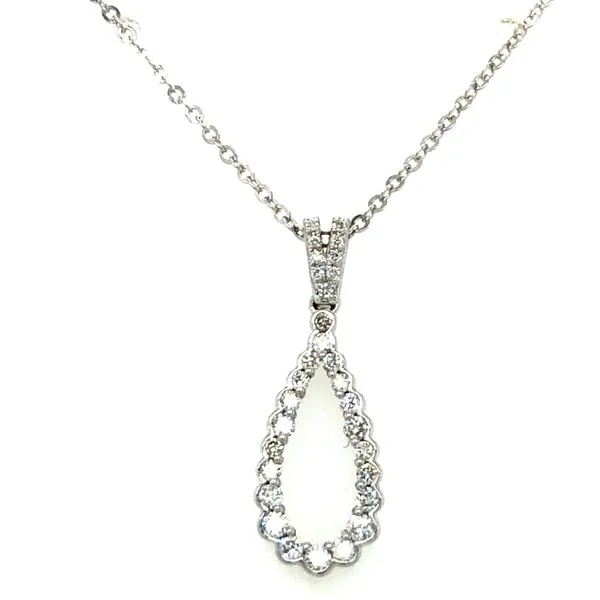 14Kt White Gold Pear Diamond Pendant Segner's Jewelers Fredericksburg, TX