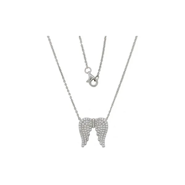 Lady's White 14 Karat Diamond Angel Wings Pendant Segner's Jewelers Fredericksburg, TX